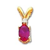 14k .02ct Diamond & Garnet BirthStone Ring