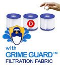 Intex Type D Compatible Pool Filter Cartridge with Grime Guard 3-Pack (4.125