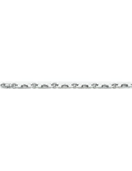 6mm 14k Fancy White Gold Link Bracelet 8"