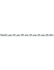 6mm 14k Fancy White Gold Link Bracelet 9"