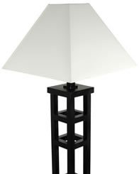 Modern Home Decor - 62 Mosko Spruce Wood Frame Architectural Style Floor Lamp - Black