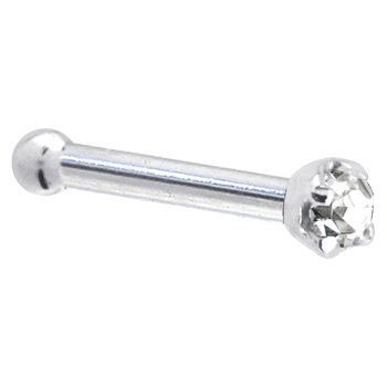 Platinum 1.5mm Genuine Diamond Nose Bone - 18 Gauge