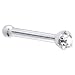 Jewelry : Platinum 1.5mm Genuine Diamond Nose Bone - 18 Gauge