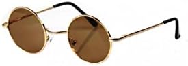 Small Retro-Vintage Style Lennon Inspired Round Metal Circle Sunglasses Gold