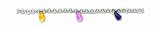 Sterling Silver Multi-color CZ (Cubic Zirconia) & Ruby Corundum Anklet - 10 inch