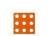 Rosti Mepal - Domino - Dessous de plat en mélamine et silicone - Orange eos