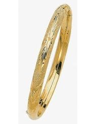 6mm Lazer Hollow Gold Bangle Bracelet