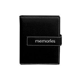 Pioneer Expressions Series Bound Mini Photo Album, Covers with Magnetic Closure Strap, Holds 36 4x6 Photos, 1 Per Page. Color: Black Memories.