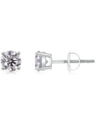 0.75 ct Solitaire Diamond Stud Earrings in White Gold