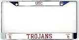 USC Trojans Chrome License Plate Frame w/Color Logo