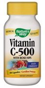 Natures Way Vitamin C 500, W/ROSE HIPS, 100 CAP