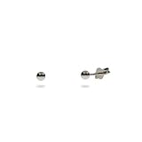 Eve's Addiction Classic 3mm Mens Silver Bead Earrings