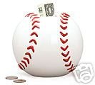 Baseball Shaped Ceramic Piggy Bank