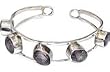 Charm Bracelets for Women Sterling Silver Amethyst Gemstone Adjustable (brclt111)