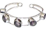 Charm Bracelets for Women Sterling Silver Amethyst Gemstone Adjustable (brclt111)