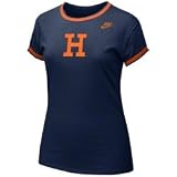 Nike Houston Astros Ladies Navy Blue Cooperstown Ringer Tissue T-shirt