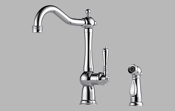Brizo 61136LF-PC Tresa Single Handle Kitchen Faucet with Spray – Chrome