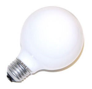 Bulbrite 25G25WH2 25W G25 Globe 120V Medium Base Light Bulb, White