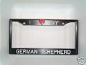 Black Plastic I Love My German Shepherd Frame