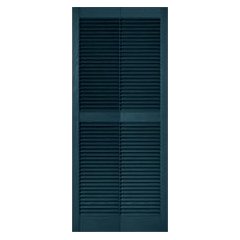 Mid-America 20.25 x 40 Midnight Blue L7 Louvered Vinyl Exterior Shutters (Pair)