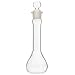 Chemglass CG-1615-25 Glass 25mL +/- 0.08mL Flat Bottom Heavy Duty Wide Mouth Volumetric Flask, with Glass Stopper, 131mm Height