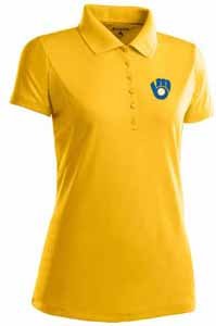 Milwaukee Brewers Womens Pique Xtra Lite Polo Shirt (Cooperstown) - Large