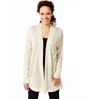 Open Front Studded Cardigan with Linen