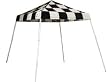 ShelterLogic 10x10 Slant Leg Popup Canopy, Checkered Flag Cover, Black Roller Ba