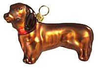 Joy to the World Collectibles European Blown Glass Pet Ornament, Dachshund, Red Joy to the World Collectibles European Blown Glass Pet Ornament, Dachshund, Red