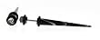 Fake Acrylic Taper - Black with Skull - 16g Wire Stud - 6 Gauge - 42.55mm Length - Sold as a Pair