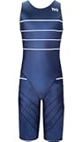 TYR Men's Aqua Shift Zipperback Short John - NAVY/WHITE - 32