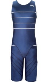 TYR Men's Aqua Shift Zipperback Short John - NAVY/WHITE - 32