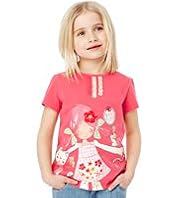 Emily Button™ Pure Cotton Embroidered T-Shirt