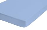 Produkt-Bild: Biberna 77866/221/388 Jersey-Elastic Spannbetttuch / 120 x 200 cm - 130 x 220 cm / Farbe: eisblau