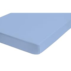 Biberna 77144/221/040 Jersey-Stretch Spannbetttuch / 90 x 190 cm - 100 x 200 cm / Farbe: eisblau