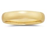 5 mm Plain Domed Comfort-Fit Men's Wedding Band in 14k Yellow Gold