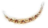 Antique Citrine and Pearl Crescent Moon Brooch