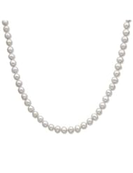 Sterling Silver 7-8mm Grey Freshwater Cultured Pearl Necklace