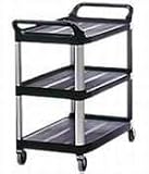 Rubbermaid Mobile Utility Cart,300 lb. Cap,40-3/5x20x37-4/5,Black