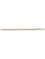 5mm 14k TriColor Diamond Cut Bracelet 7"
