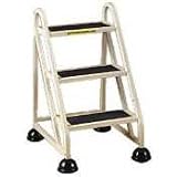 2-Step Ladder, Aluminum, 18 High Top Step, 21x19-3 4x22-3 4, Beige CRA102019 by Cramer
