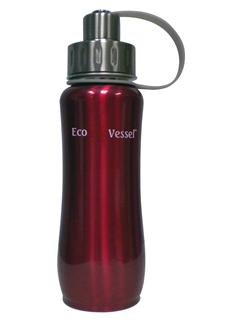 Eco Vessel Insulated Stainless Steel Water Bottle with Screw Top - 17 Ounces - Red Glow (Double Wall thermos)