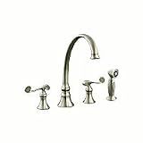 Kohler K-16109-4 Revival Kitchen Sink Faucet, Brsh Nckl