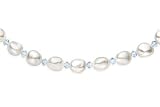 8-9mm Cultured Freshwater Pearl and Lavender Swarovski Crystal Sterling Silver Necklace
