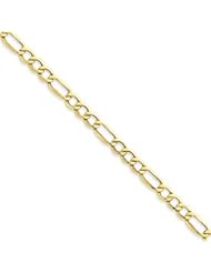 10k Gold 6.6mm Semi-Solid Figaro Chain 7 Inches