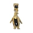 Lovable 10 KT Solid Yellow Gold Penguine Charm 10k Animal Pendant