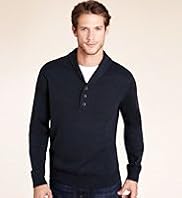 Autograph Pure Cotton Y Neck Mock Layer T Shirt Jumper