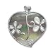 .925 Silver, Black Mother of Pearl & CZ Heart Pendant