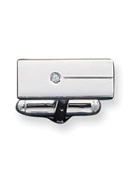 Sterling Silver CZ Rectangle Cuff Links