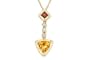 1 3/8 Carat Citrine, Garnet and Diamond 14K Yellow Gold Pendant w/Chain